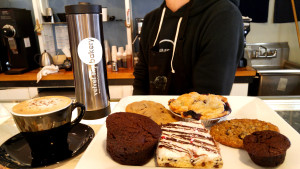 Velvet Sky Bakery & Cafe - barista with holiday treats